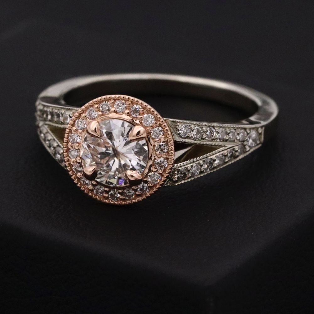 925 Silver Rose Gold Cubic Zircon gemstone  Engagements Rings manufacturer